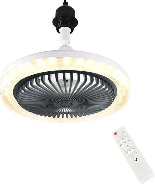 LED Ceiling Fan Light, 3 Speeds, 3 Colors, Dark Grey