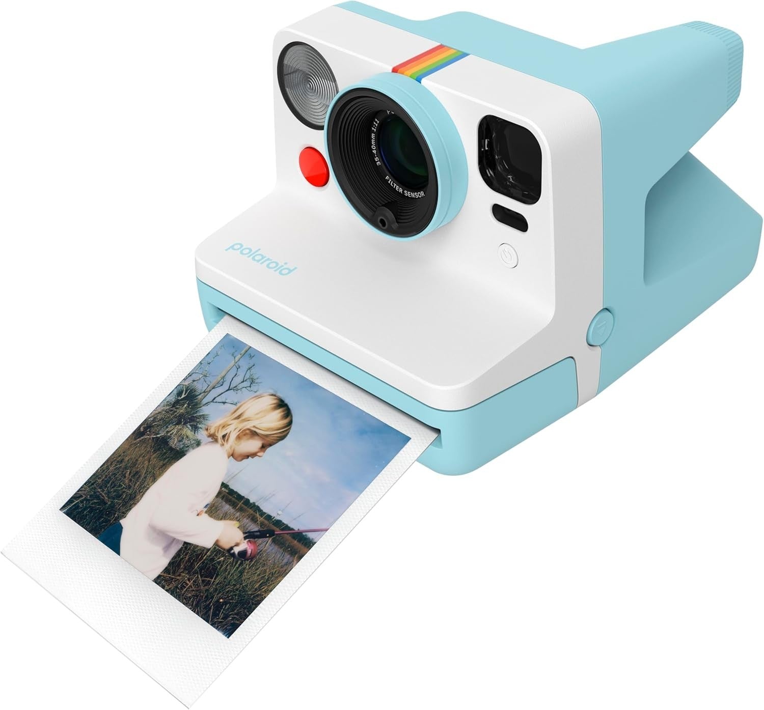 Instant Camera Arctic Blue Bundle with Colour Film 16 Photos