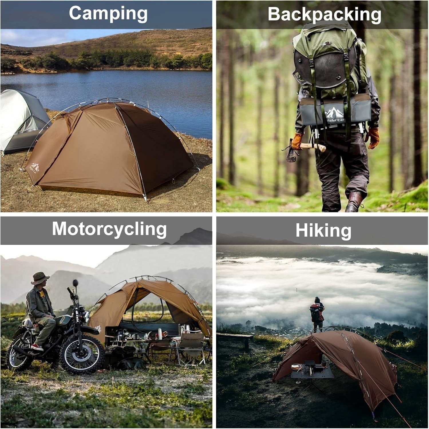 Lightweight Waterproof 2-Person Camping Tent Easy Setup for Backpacking
