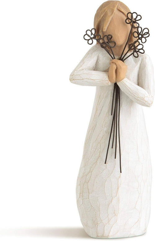Elegant Resin Friendship Figurine 5.5in Hand-Carved Sentiment Gift Decor
