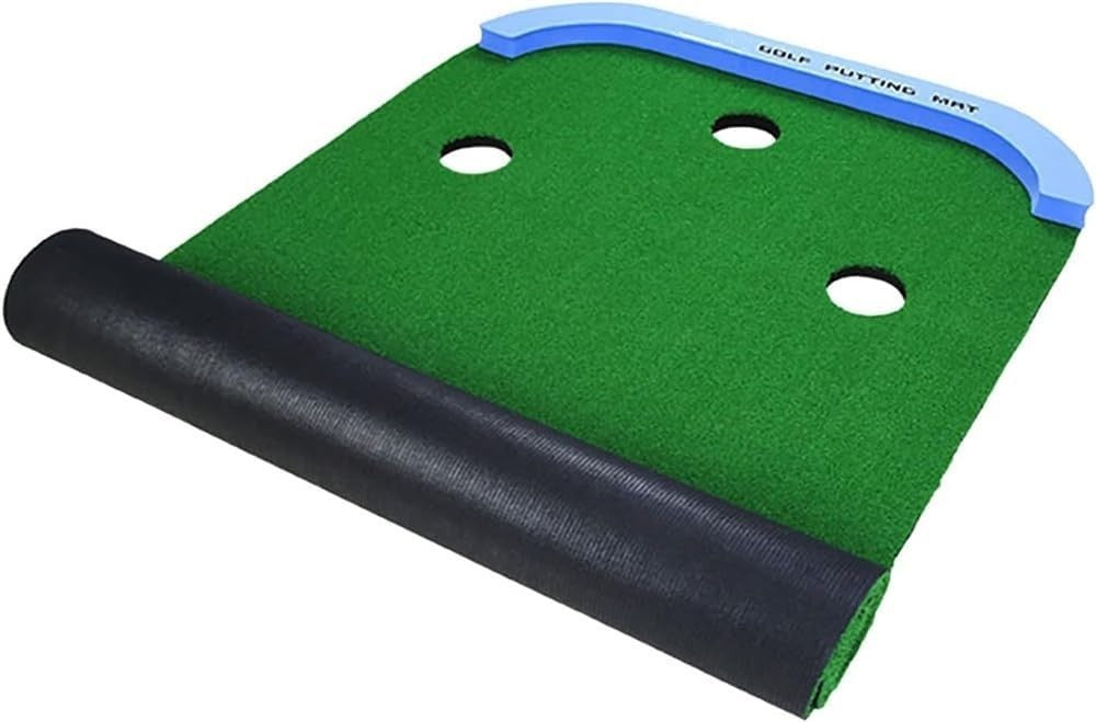 Golf Putting Green Mat 258cm Indoor Outdoor Practice Trainer w Cups