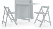 Compact Folding Dining Set Space Saving Table and Chairs Light Grey Modern