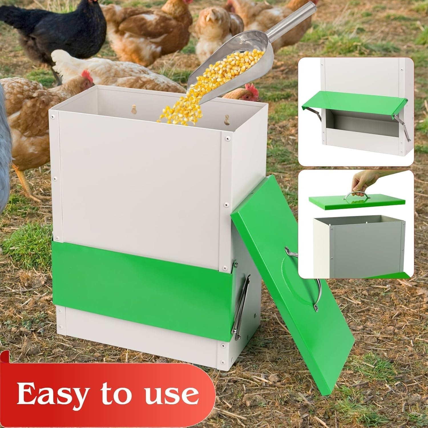 11KG Automatic Chicken Feeder Metal Weatherproof Hanging