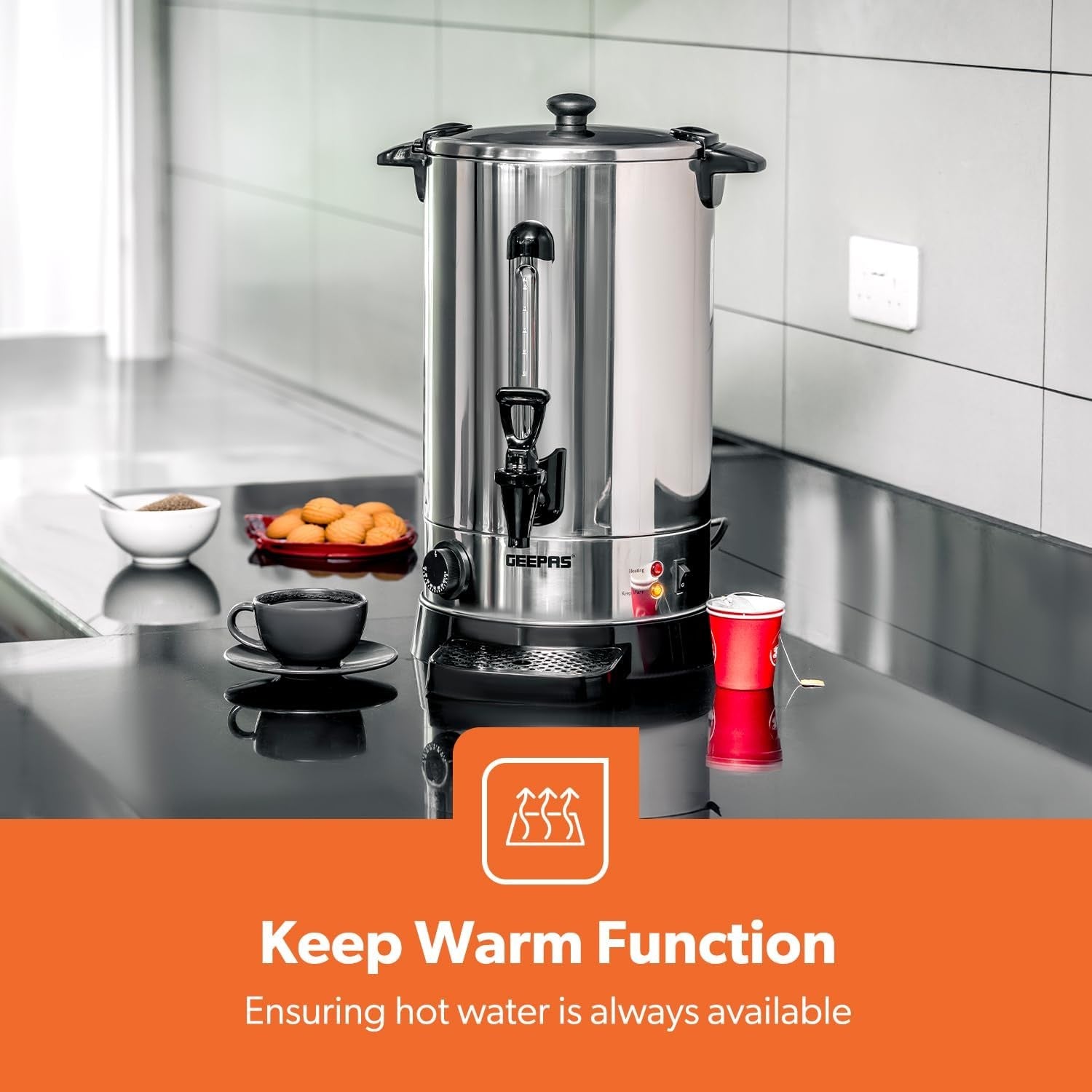 Electric Catering Urn Hot Water Boiler 7L Stainless Steel Keep Warm