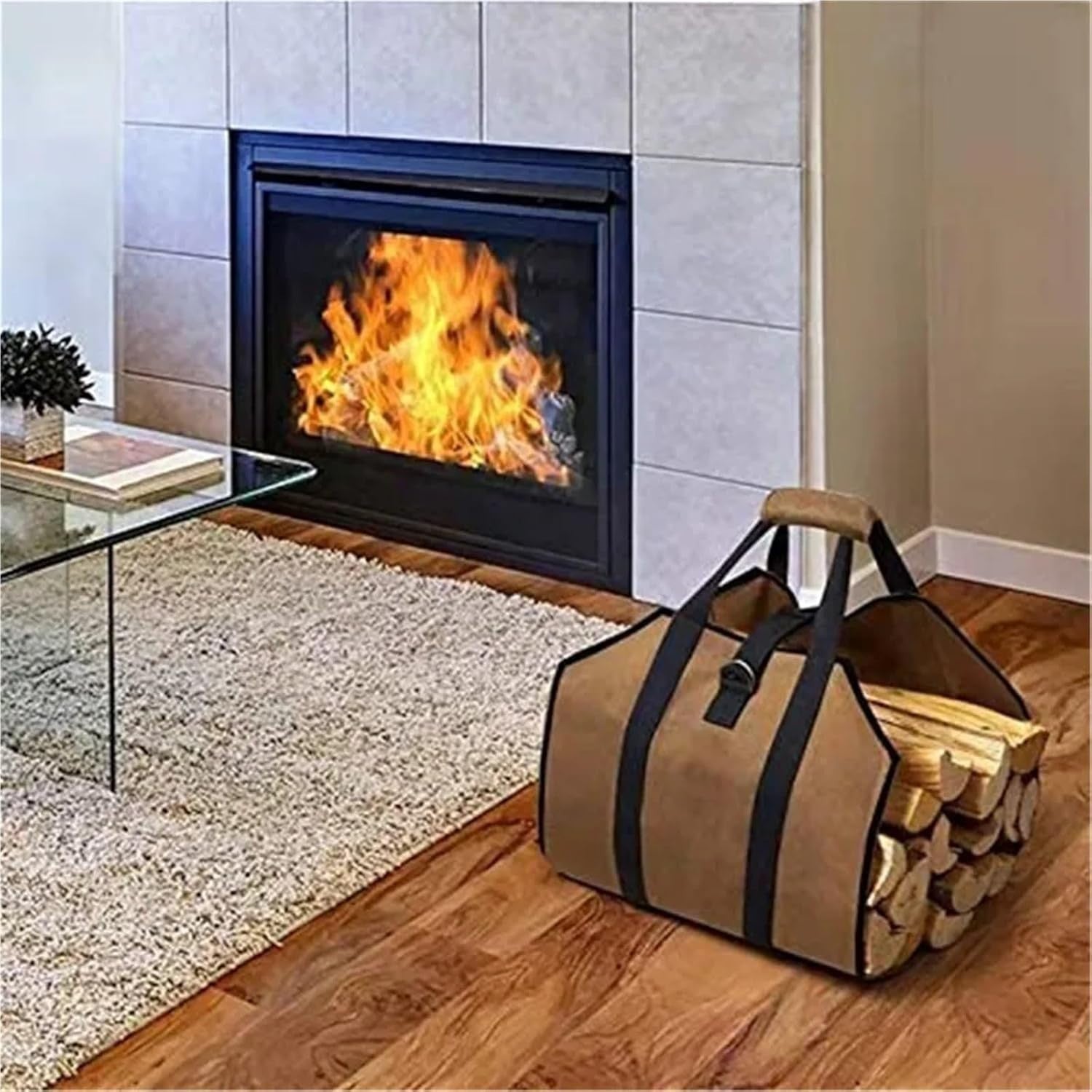 Extra Large Firewood Carrier Bag – Heavy Duty Waterproof Log Tote 600D