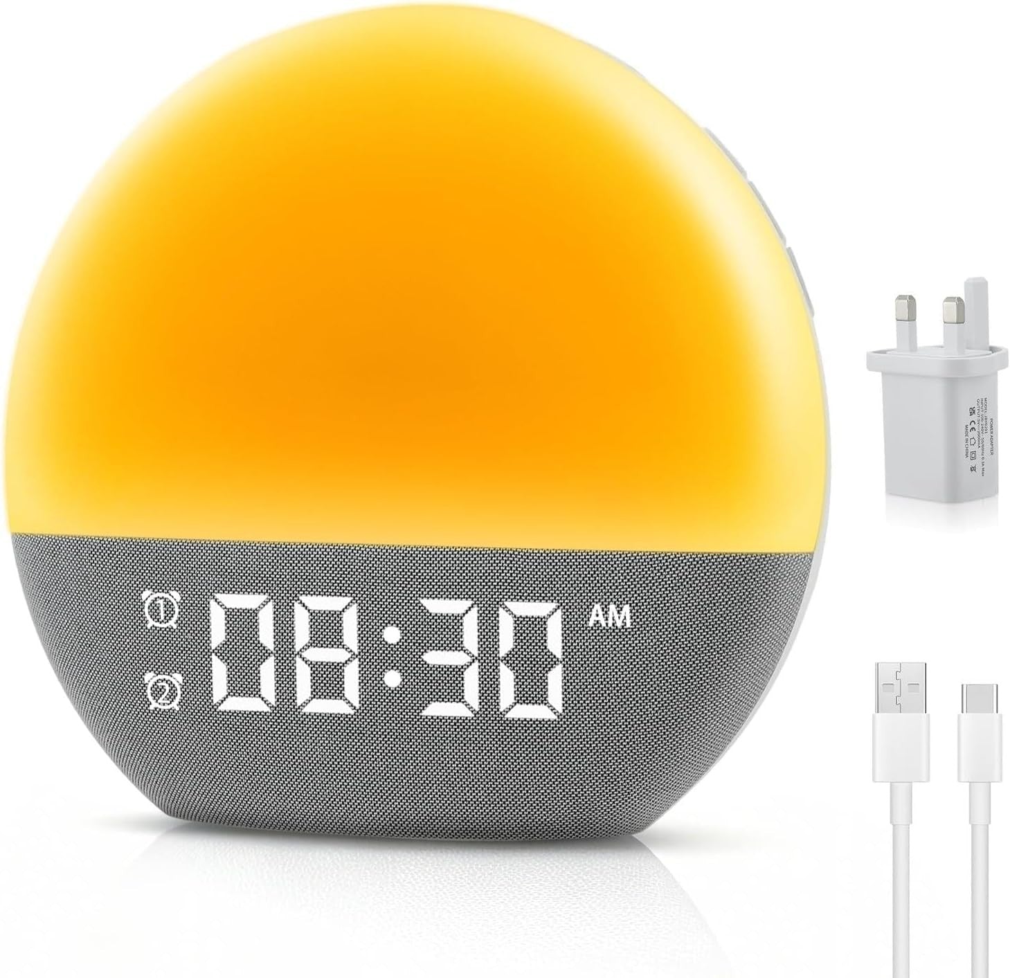Sunrise Alarm Clock Wake Up Light Heavy Sleepers 25 Sounds Night Lamp White