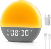 Sunrise Alarm Clock Wake Up Light Heavy Sleepers 25 Sounds Night Lamp White