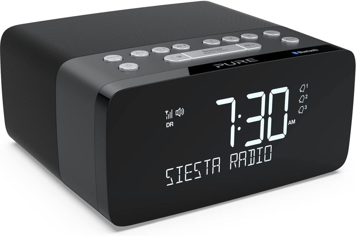 DAB+/DAB/FM Alarm Clock Radio with Qi Wireless Charging & LCD Display