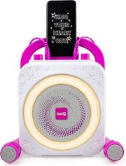 Bluetooth Karaoke Machine 10W with 2 Mics Ring Light Party Speaker