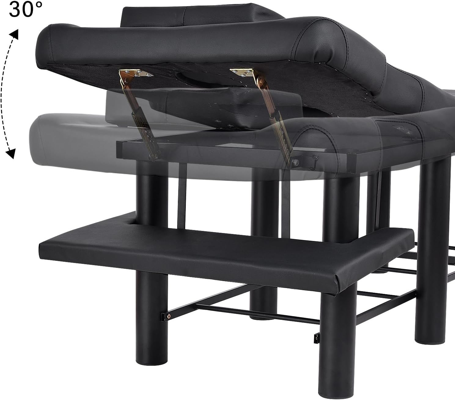 Wide Stationary Massage Table Adjustable Backrest Spa Beauty Face Bed