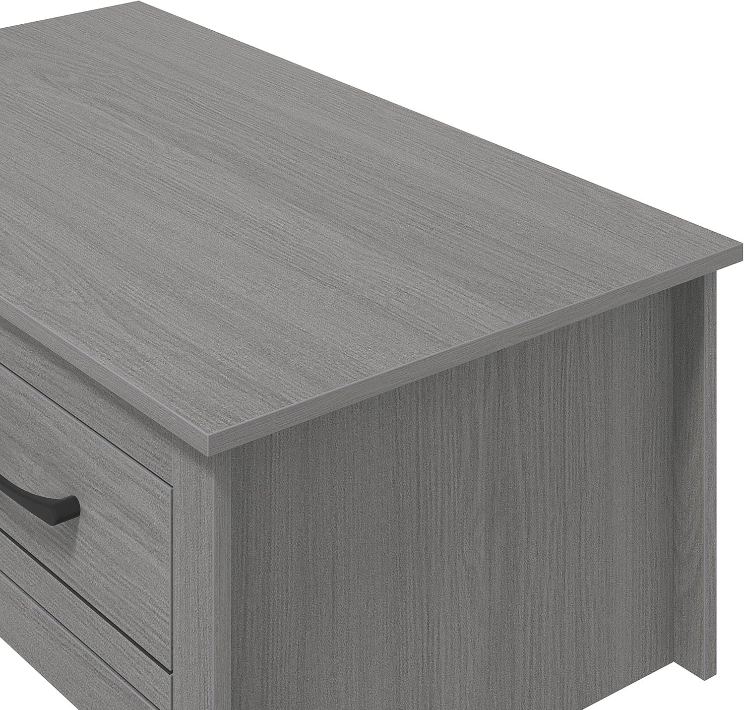 Dark Grey Coffee Table with 2 Drawers & Shelf 93x53x36cm Storage Unit