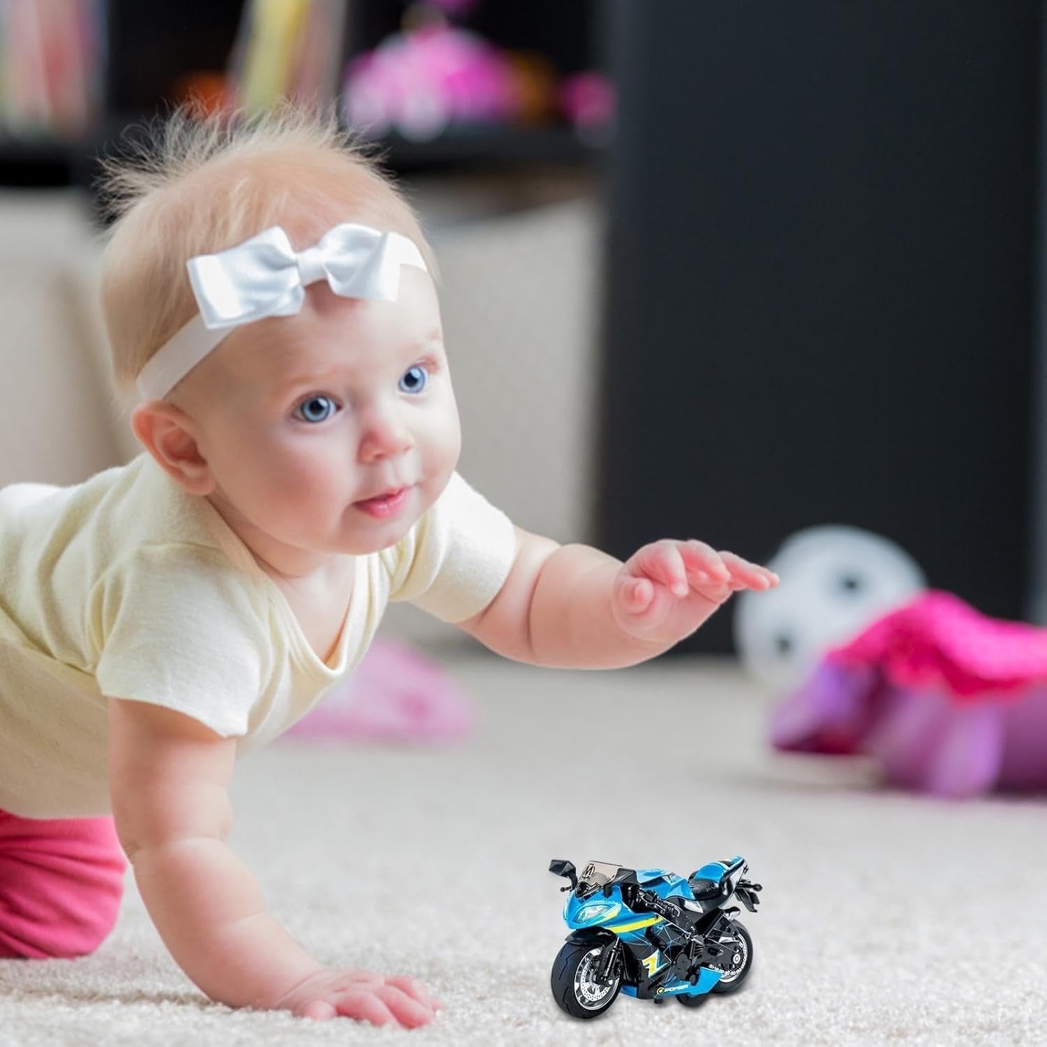 Pull Back Motorcycle Toy with Light & Sound | Durable Alloy Model for Kids