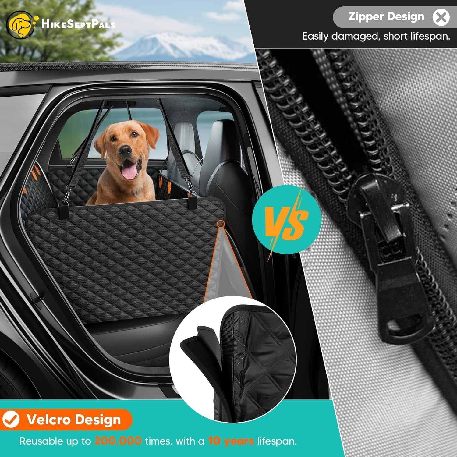 Hard Bottom Dog Car Hammock Back Seat Extender Waterproof 400lb Load