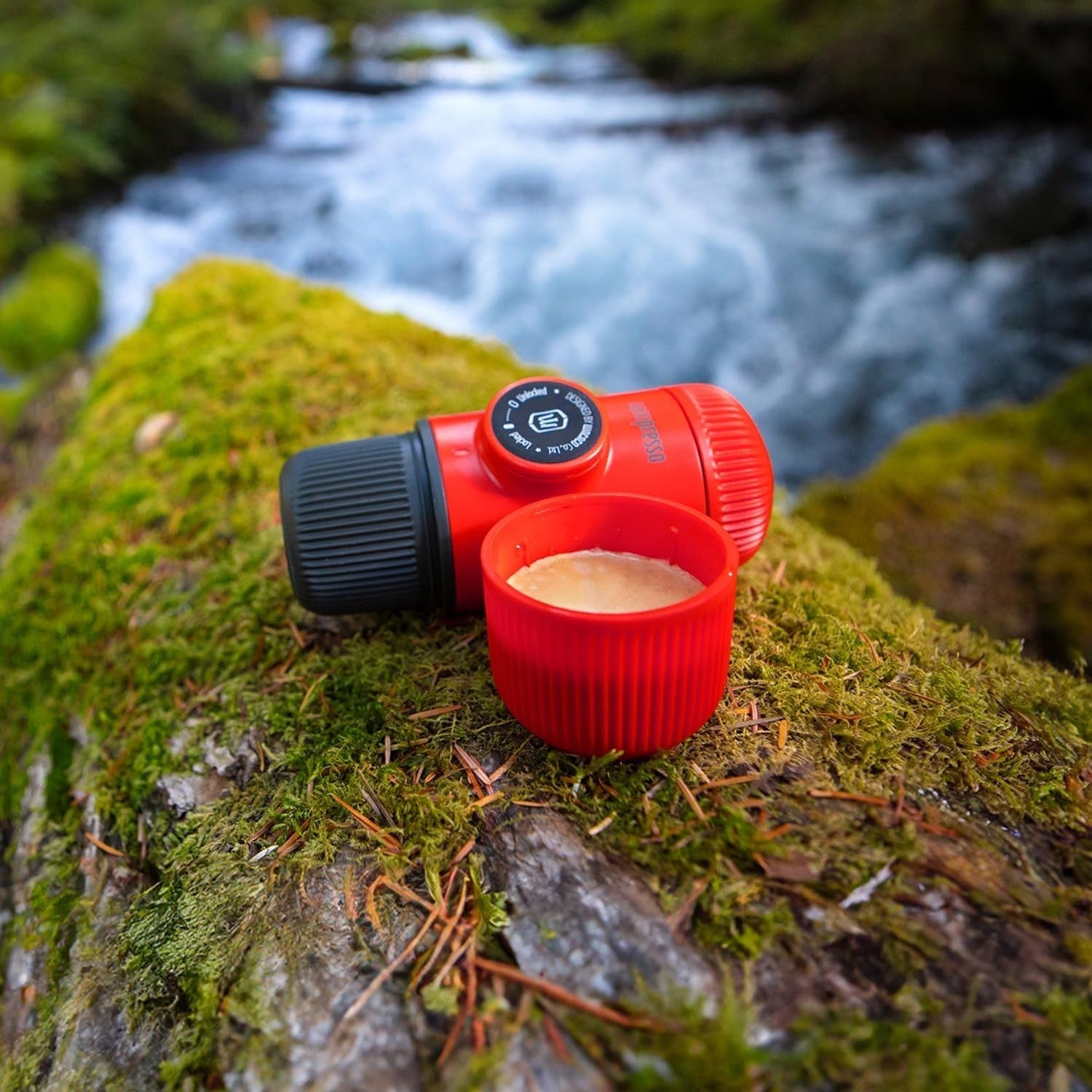 Portable Manual Espresso Maker with Case | High-Pressure Lava Red Colour