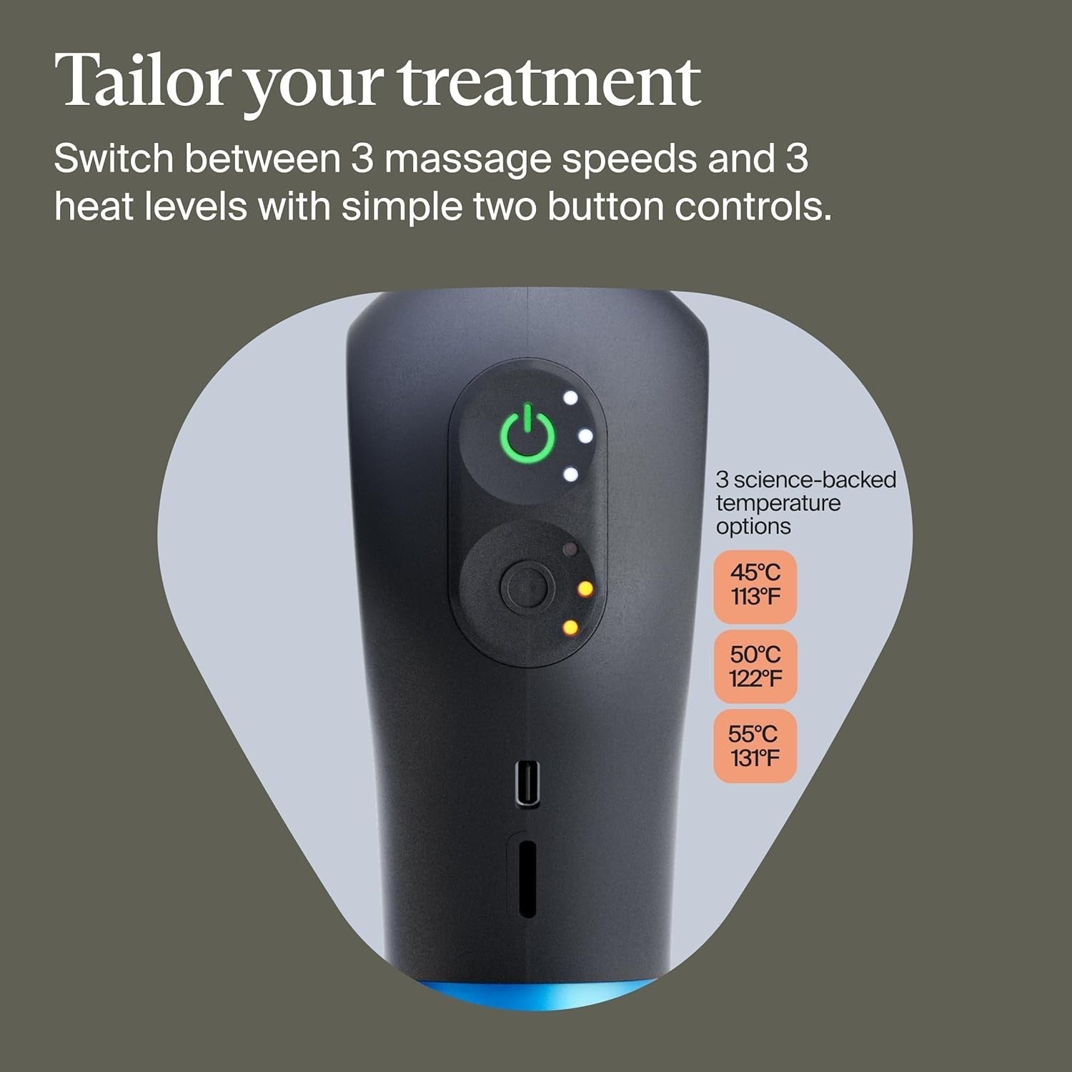 Heated Mini Massage Gun Deep Tissue Percussion Ultra Portable Muscle Relief