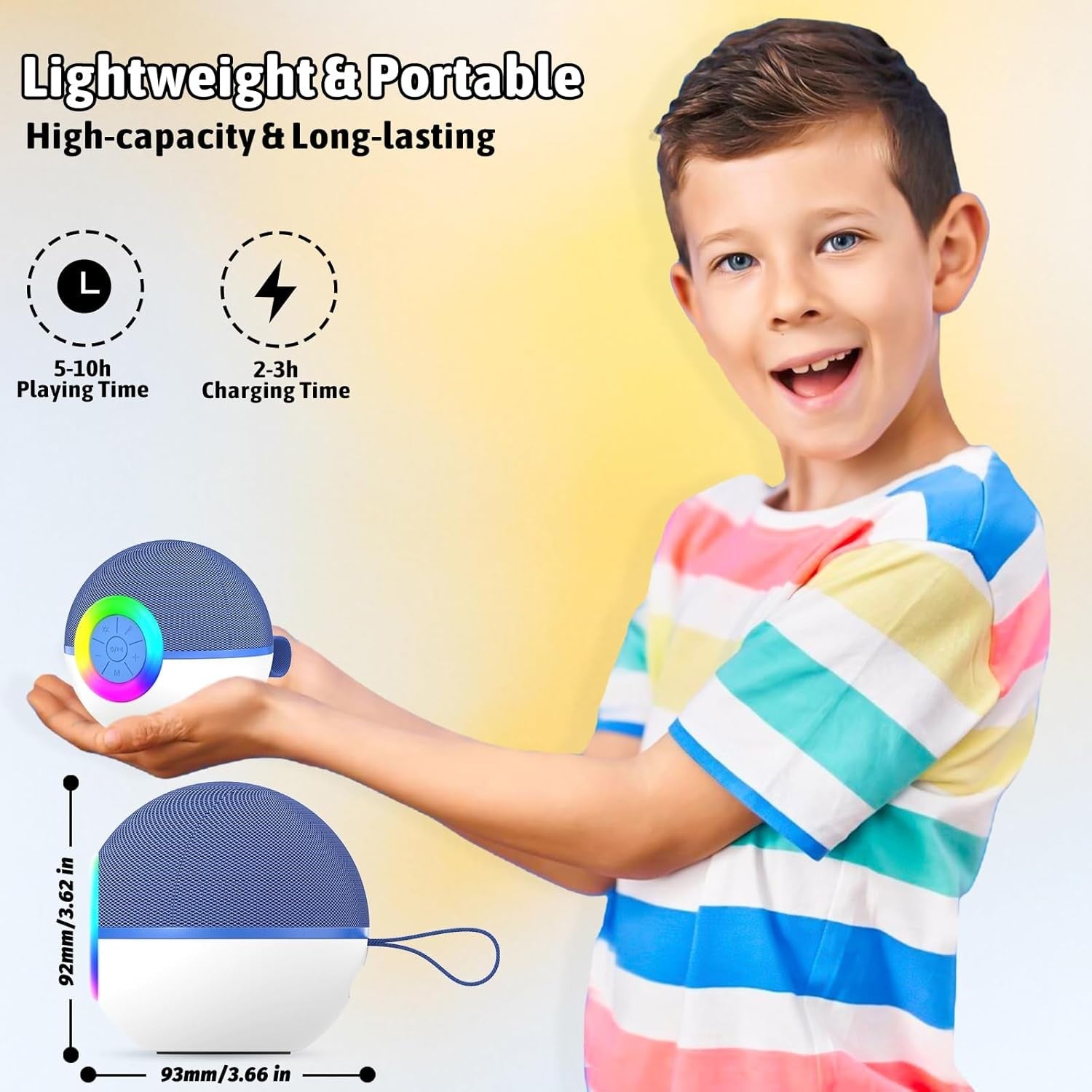 Blue Kids Karaoke Machine 2 Wireless Mics LED Voice Changer