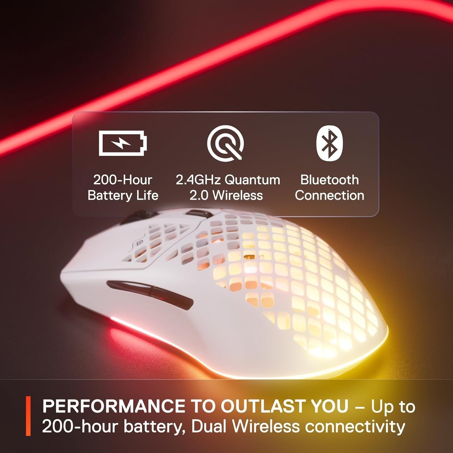 Ultra Lightweight Wireless Gaming Mouse RGB 18K DPI Bluetooth 2.4G Rechargeable