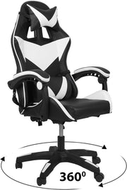 Ergonomic Gaming Chair Adjustable Lumbar Support & Headrest - Reclining Office