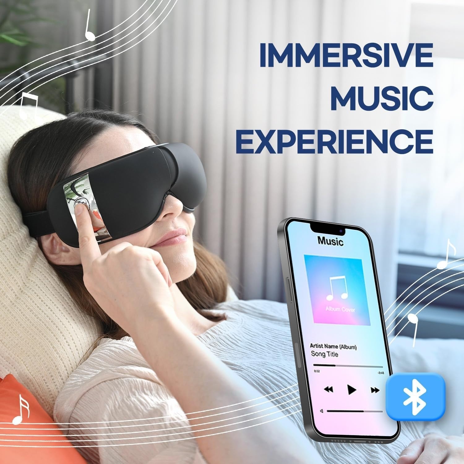 Heated Eye Massager Bluetooth Air Pressure Sleep & Dry Eye Relief
