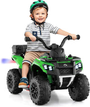 Kids Electric Quad Bike 6V Ride On ATV LED Lights Music Green 20kg