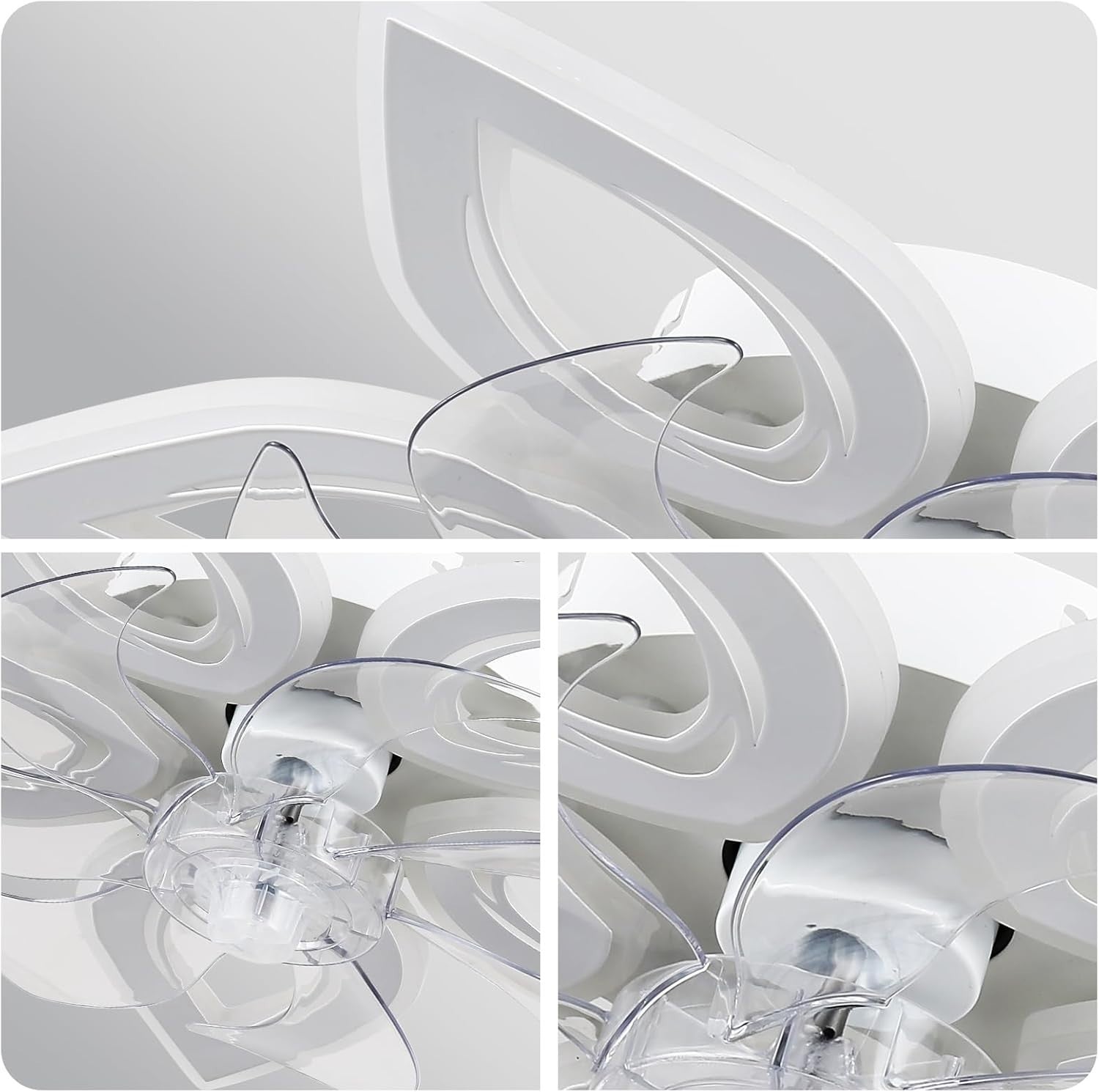 Jenvkoil 12" LED Ceiling Fan with Lights, Quiet, Dimmable, Remote, Smart