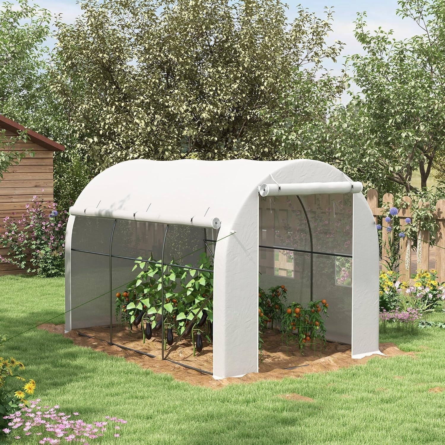 Heavy Duty Polytunnel Greenhouse | Reinforced PE Cover | Galvanised Steel Frame