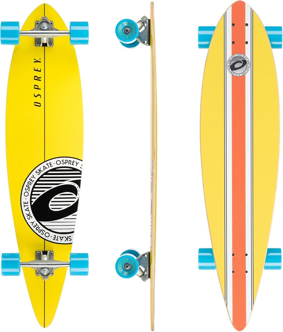 Pintail Longboard Complete 40in Maple Carving Cruiser Skateboard Adult Kids