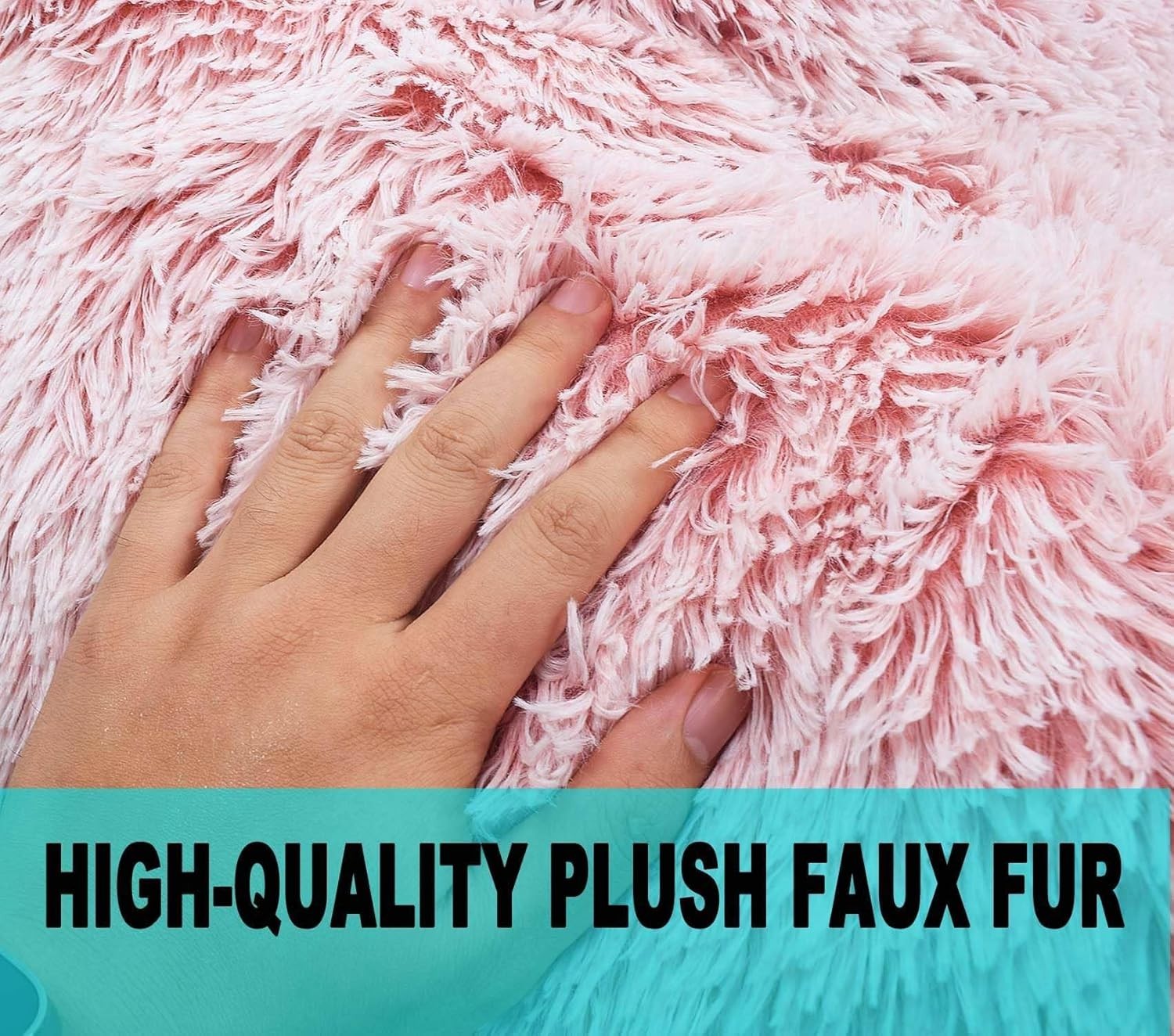Plush Fluffy Bean Bag Cover for Stuffed Toys Storage Kids Teens Adults Pink