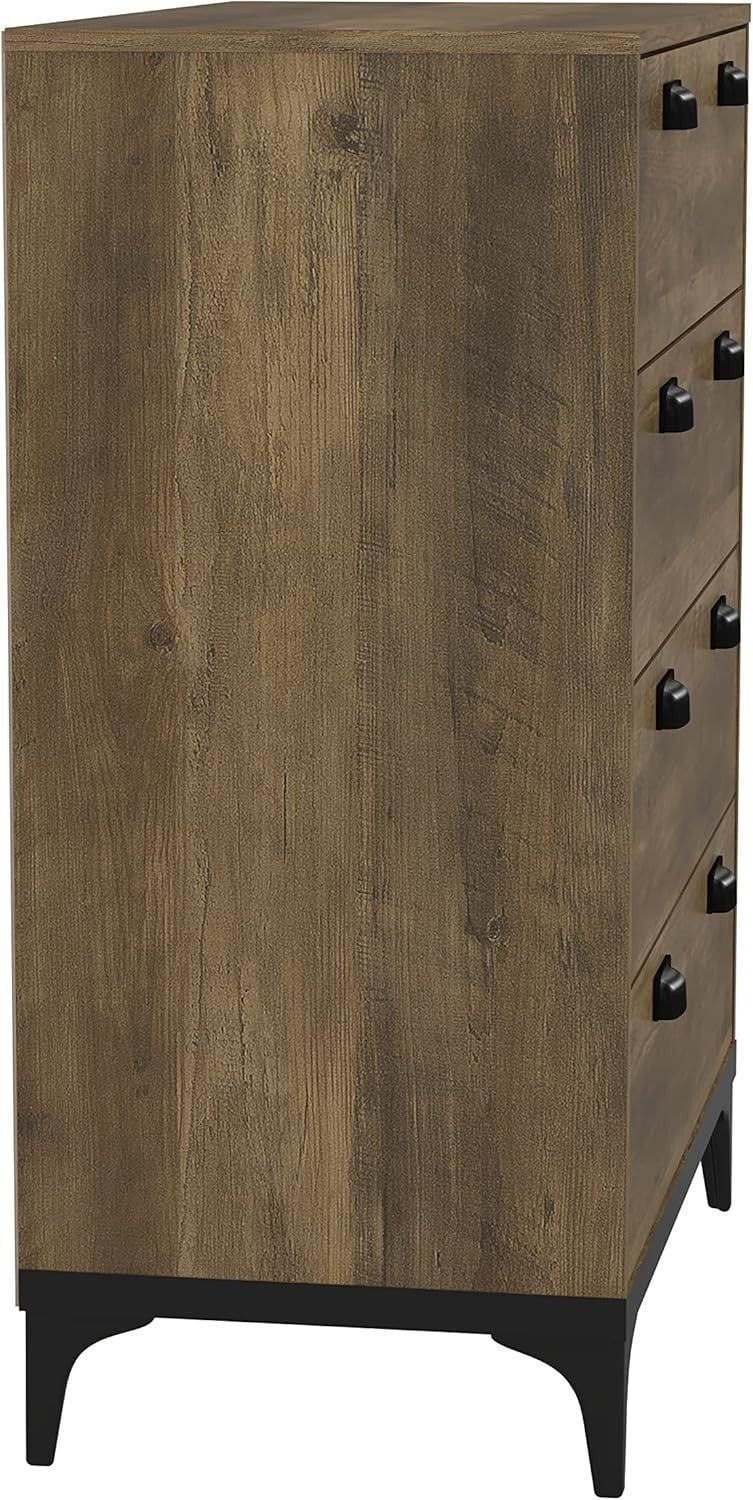 4 Drawer Chest Knotty Oak Storage Cabinet Hallway Bedroom Organizer