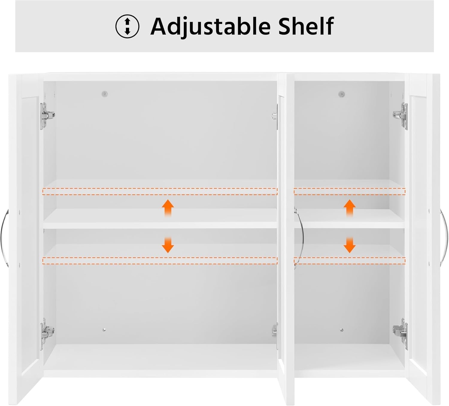 3 Door Wall Mounted Kitchen Bathroom Cabinet Storage Cupboard White
