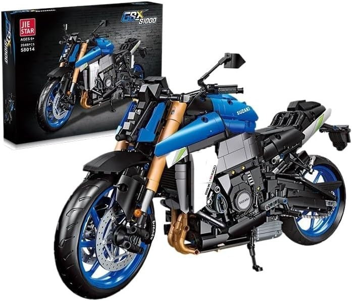 2046 PCS Technic Motorcycle Building Kit - Realistic Racing Superbike Model