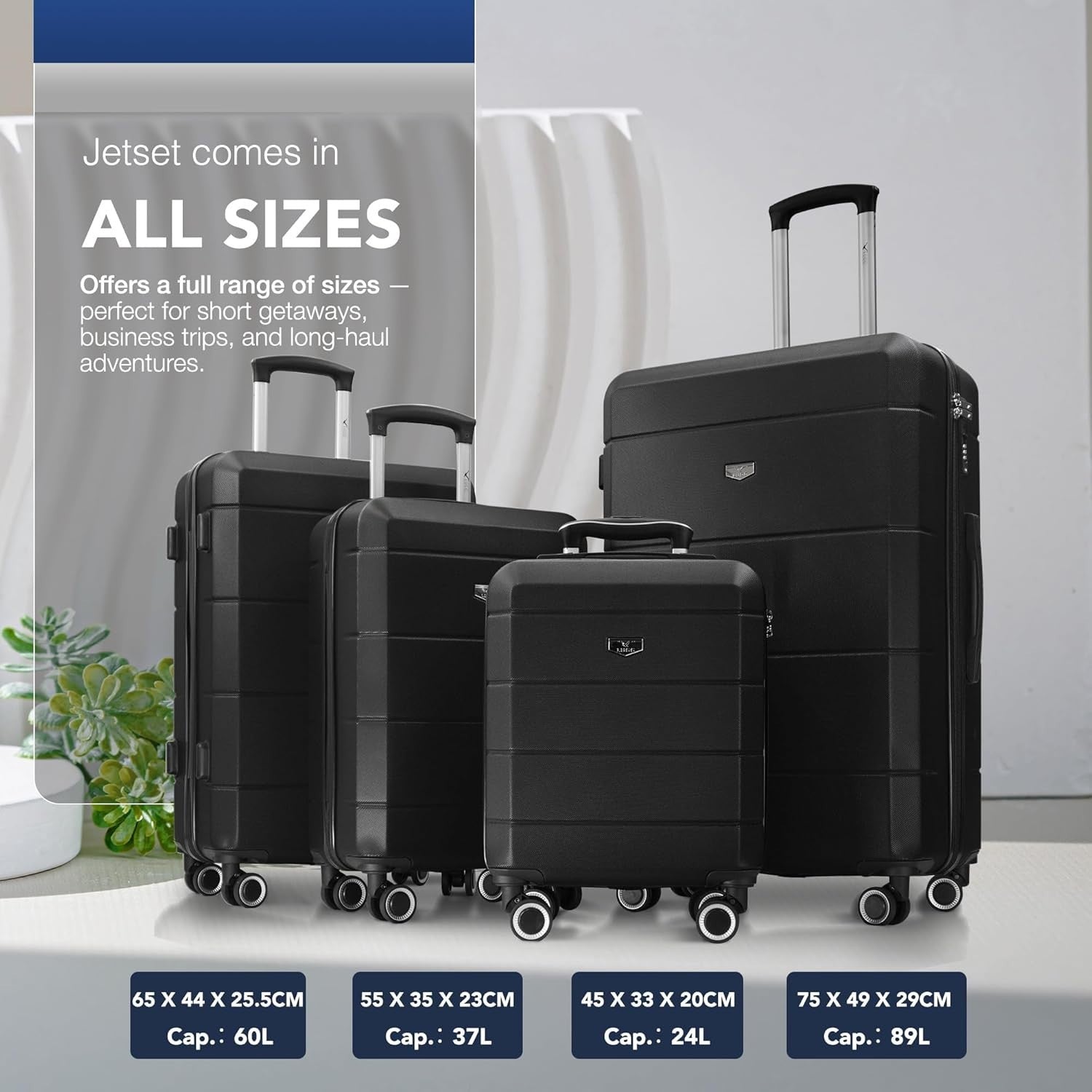 Large Jetset Checked Suitcase 28” ABS Hard Shell 4 Wheel TSA Lock