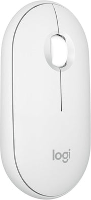 White Bluetooth Wireless Mouse Silent Click Ultra Slim Lightweight Office Travel