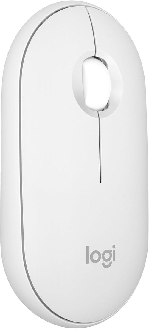 White Bluetooth Wireless Mouse Silent Click Ultra Slim Lightweight Office Travel