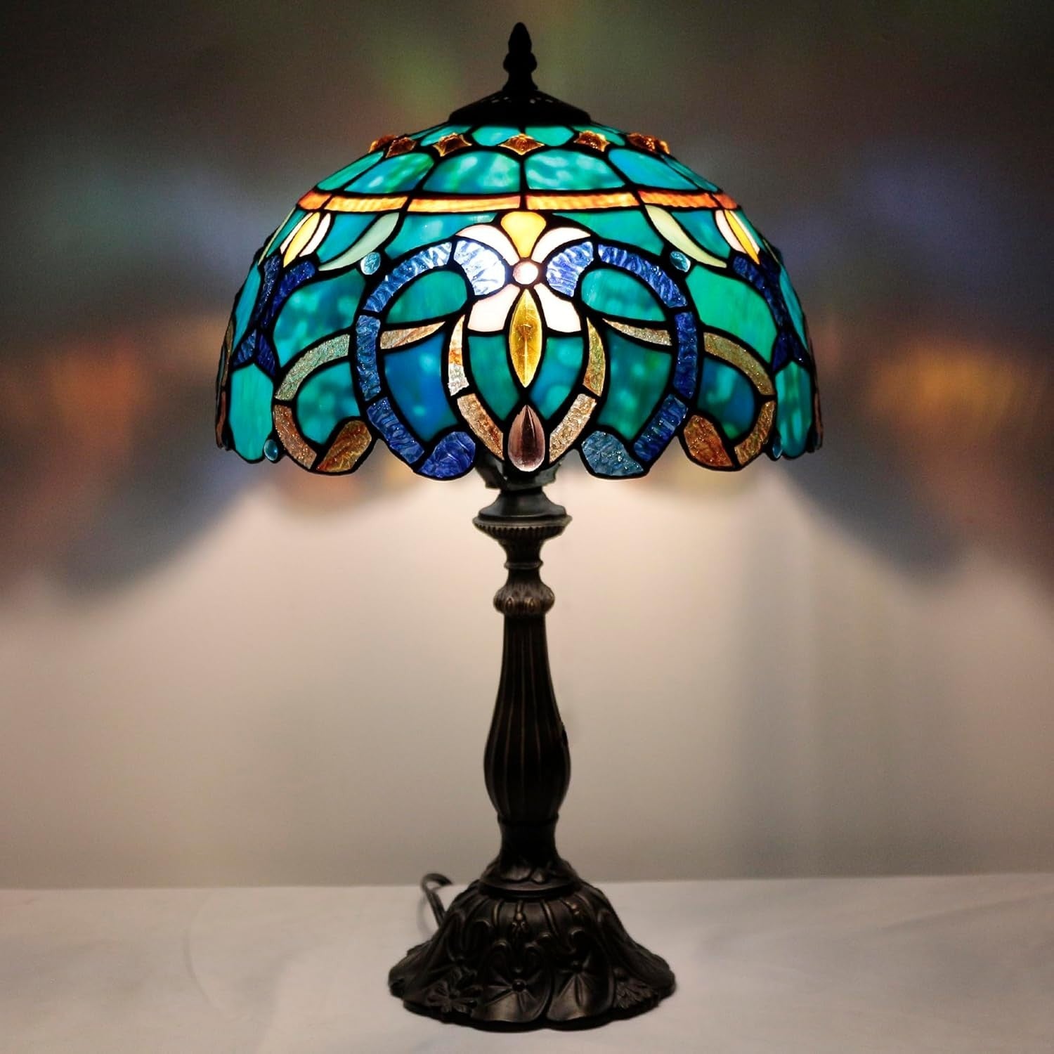 Stained Glass Tiffany Table Lamp 30x30x48cm Classic Reading Light