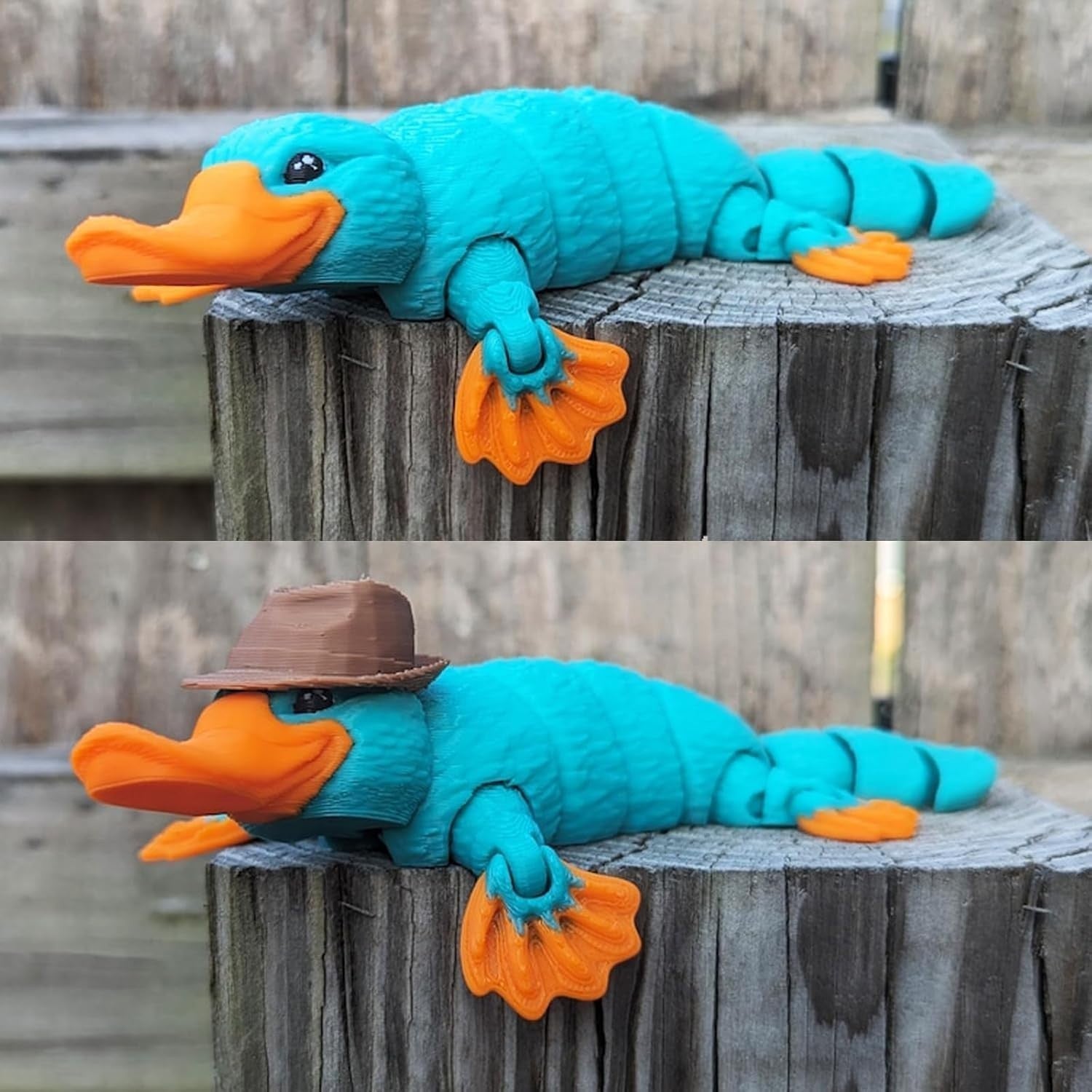 3D Printed Articulated Platypus Fidget Toy Flexible Stress Relief Gift