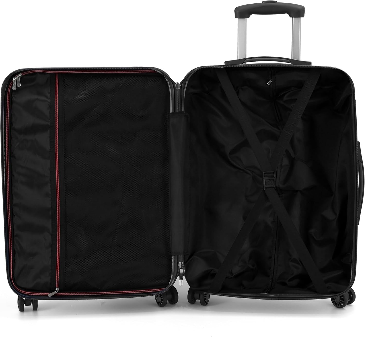 24 Inch Medium ABS Hard Shell Suitcase 4 Spinner Wheels Lock Ash