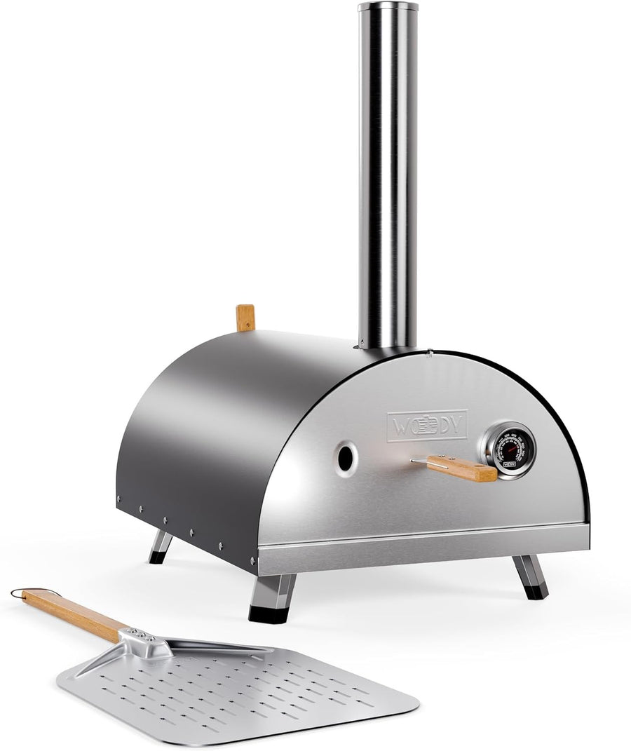 Multifuel Outdoor Pizza Oven with Peel & Cover | Tabletop Garden BBQ Cooker