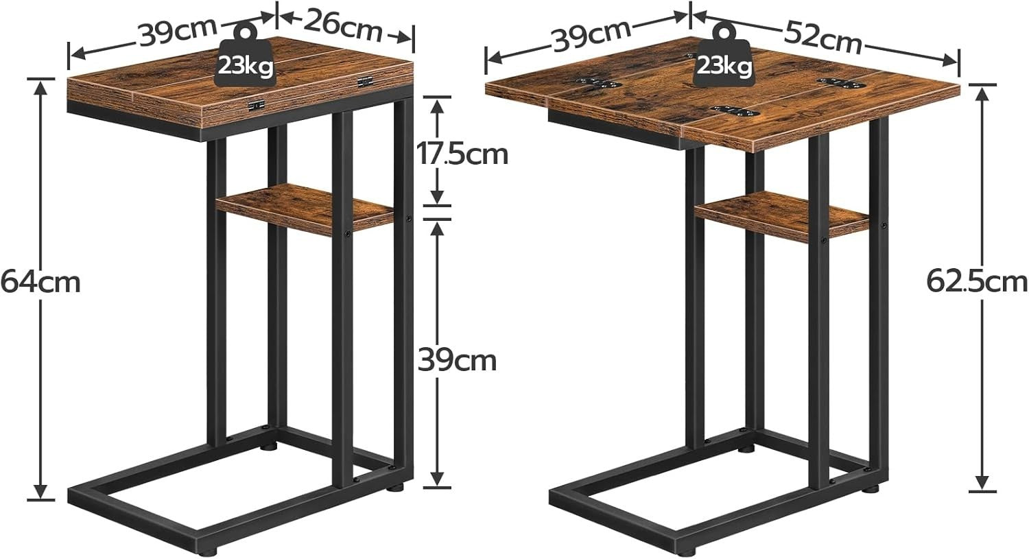 Foldable C-Shaped Side Table Laptop Snack Tray Small Space