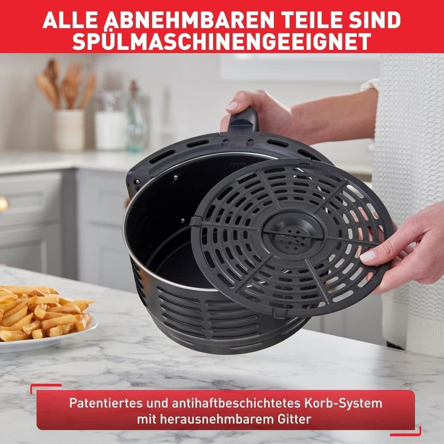 XL Air Fryer 4.2L 1500W Digital Touchscreen 6 Programs Grill Roast Bake