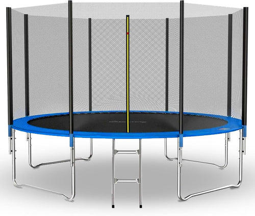12ft Outdoor Garden Trampoline Kids Safety Net Ladder Heavy Duty