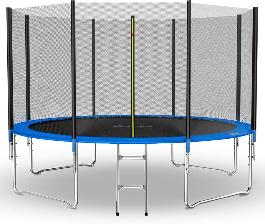 12ft Outdoor Garden Trampoline Kids Safety Net Ladder Heavy Duty