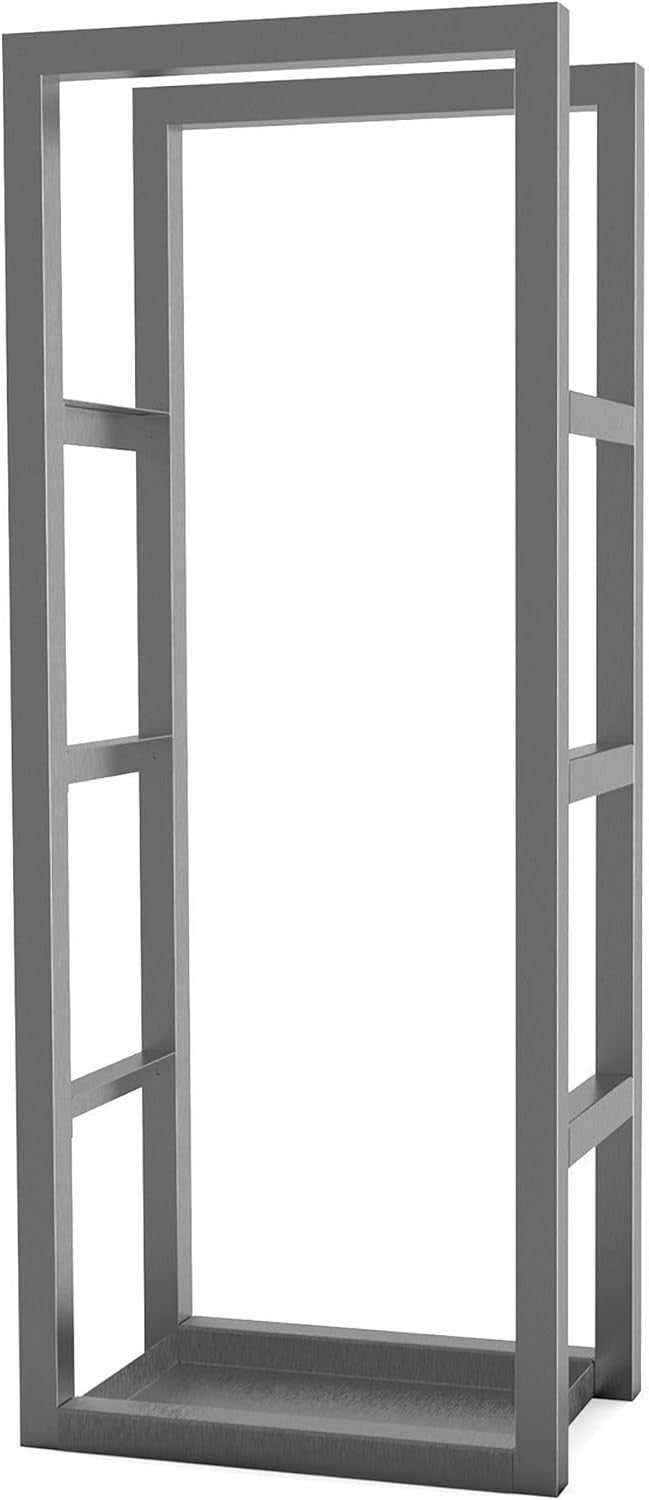 Stainless Steel Log Store Rack Firewood Holder 150x60x25cm Easy Assembly