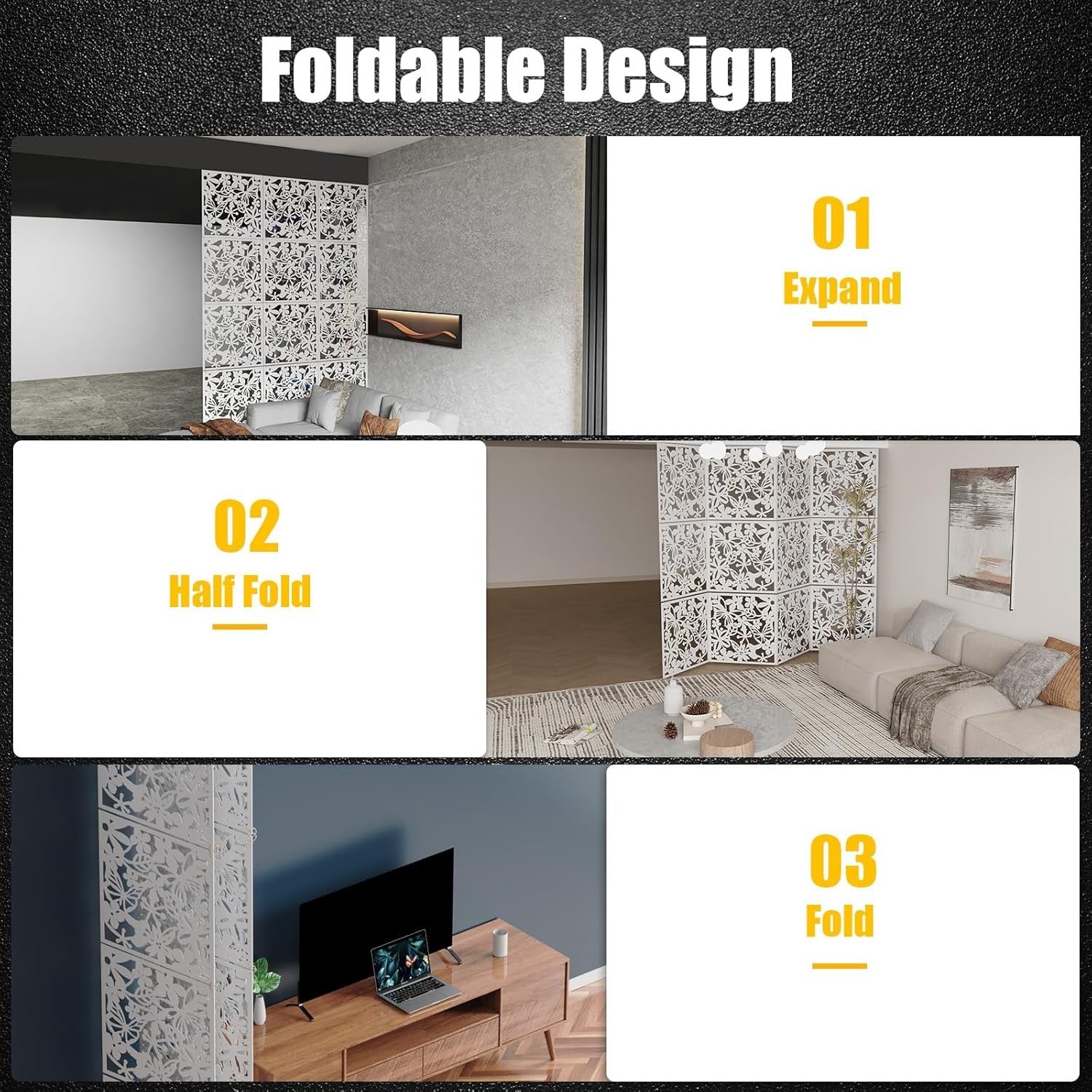 12Pc/set Room Divider Screen, 40x40 cm Wall Decor, Foldable Partition Panel Priv