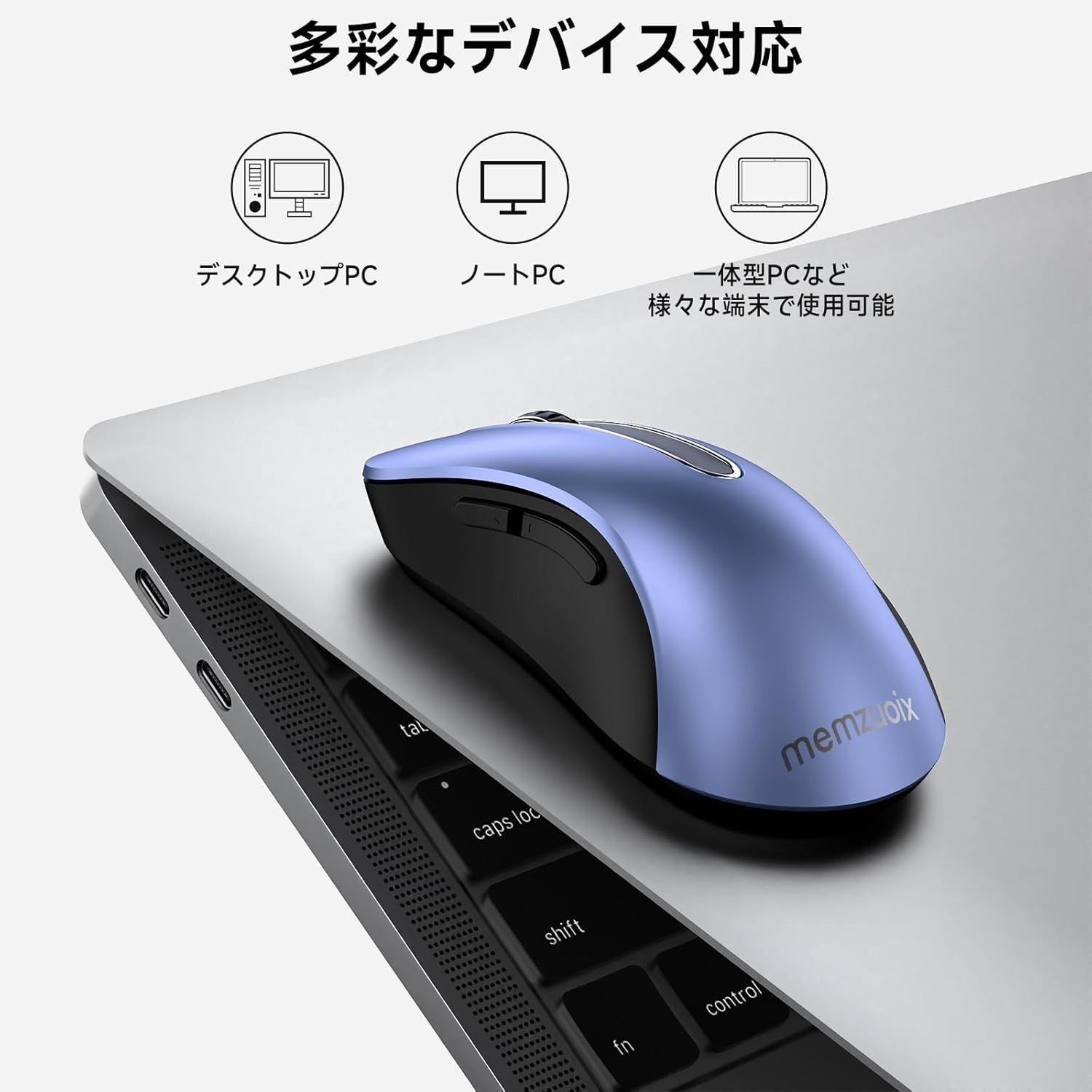 Navy Blue Wireless Mouse 1200 DPI USB 2.4G 5 Button Laptop