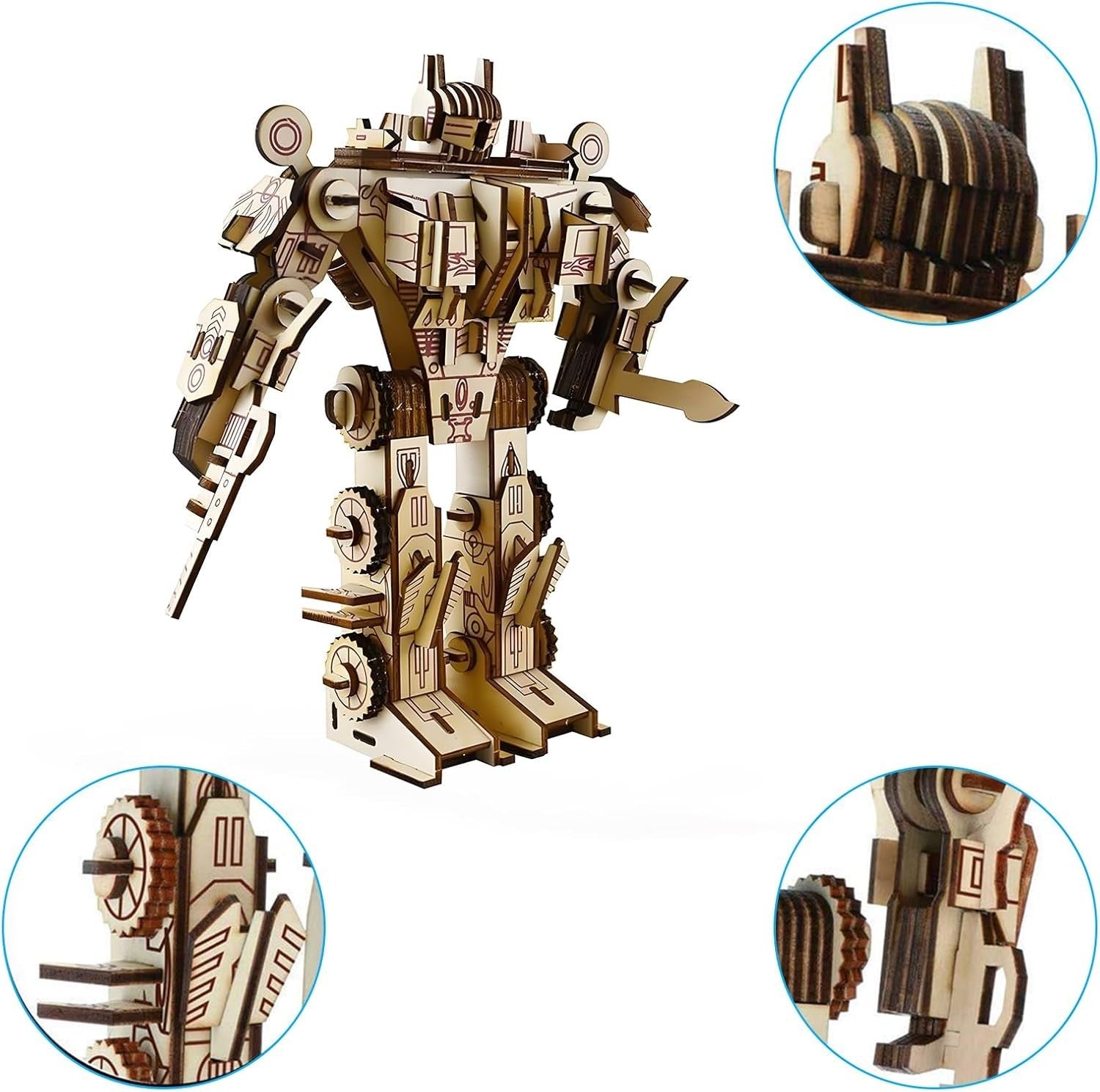 3D Robot Wooden Puzzle Kit - Educational Build & Display Model 159PCS