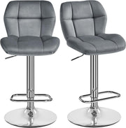 Swivel Adjustable Bar Stools Set of 2 PU Leather Counter Chairs