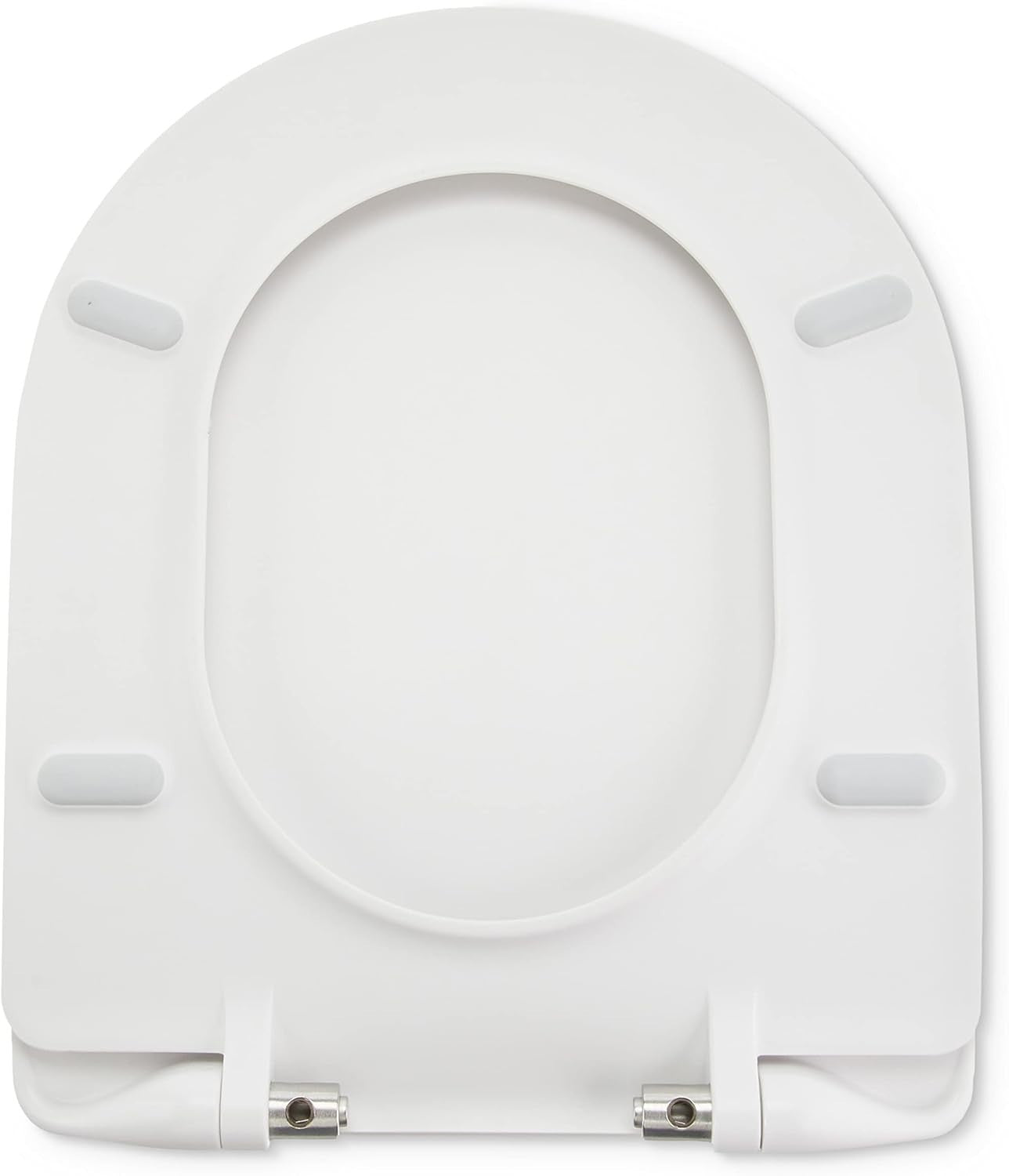 Luxury D Shape Soft Close Toilet Seat White Matt Finish Quick Release 36.5x43cm