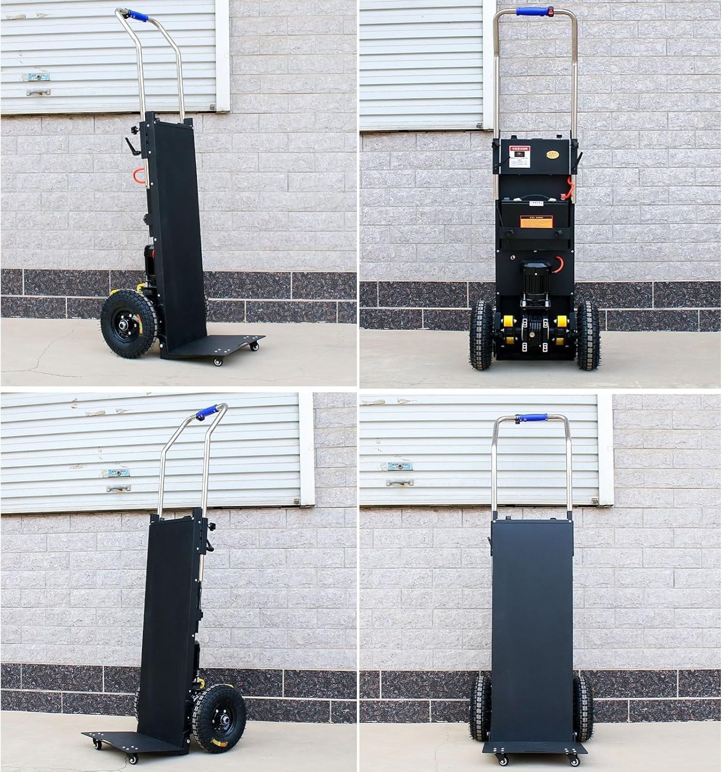 Electric Stair Climber Dolly 440lbs Powered Hand Truck Pneumatic Wheels Black