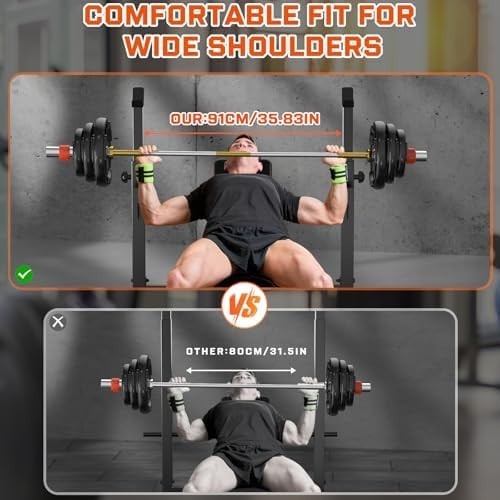 Adjustable Weight Bench Incline Flat Squat Rack Home Gym 770lbs Capacity